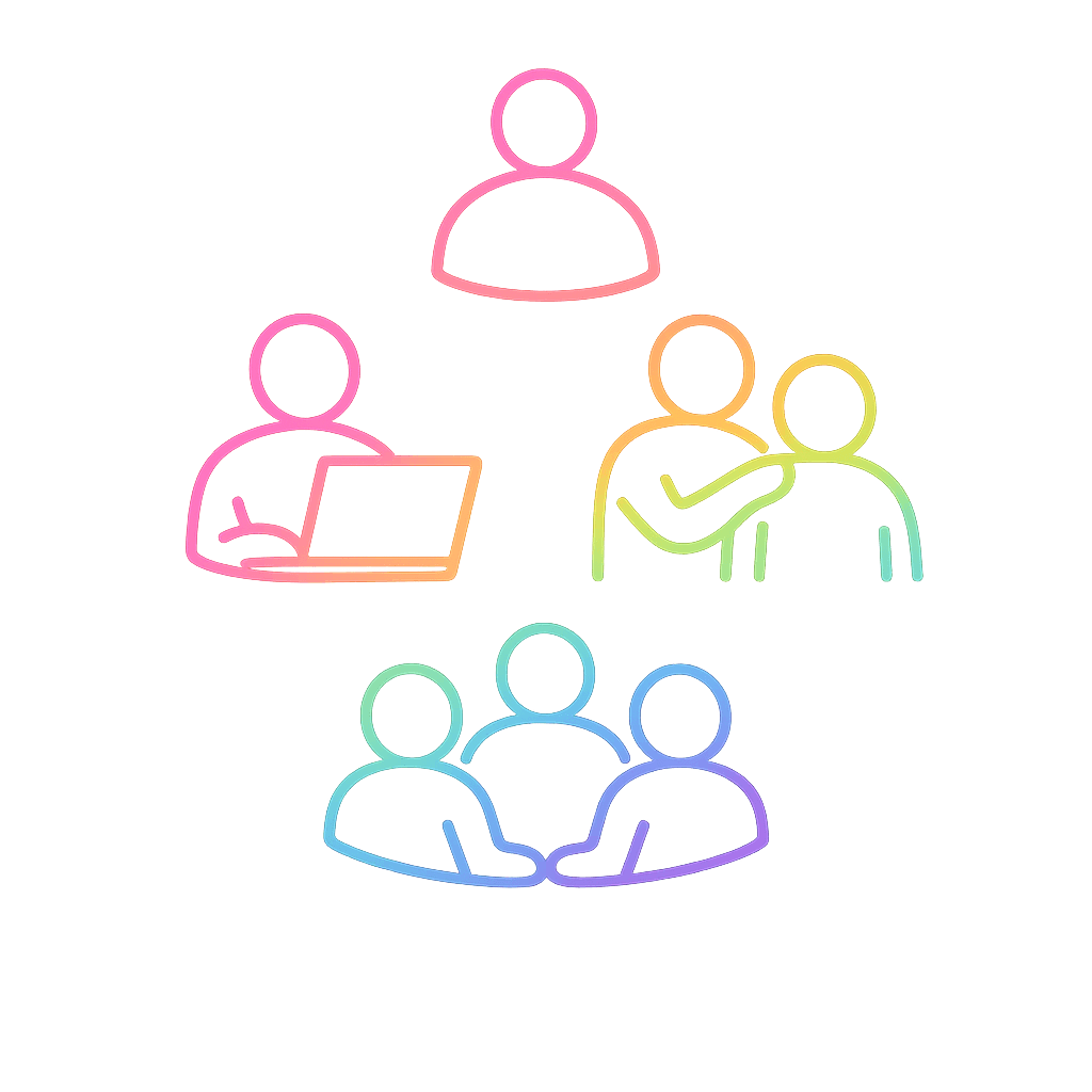 Person learning to use a tablet