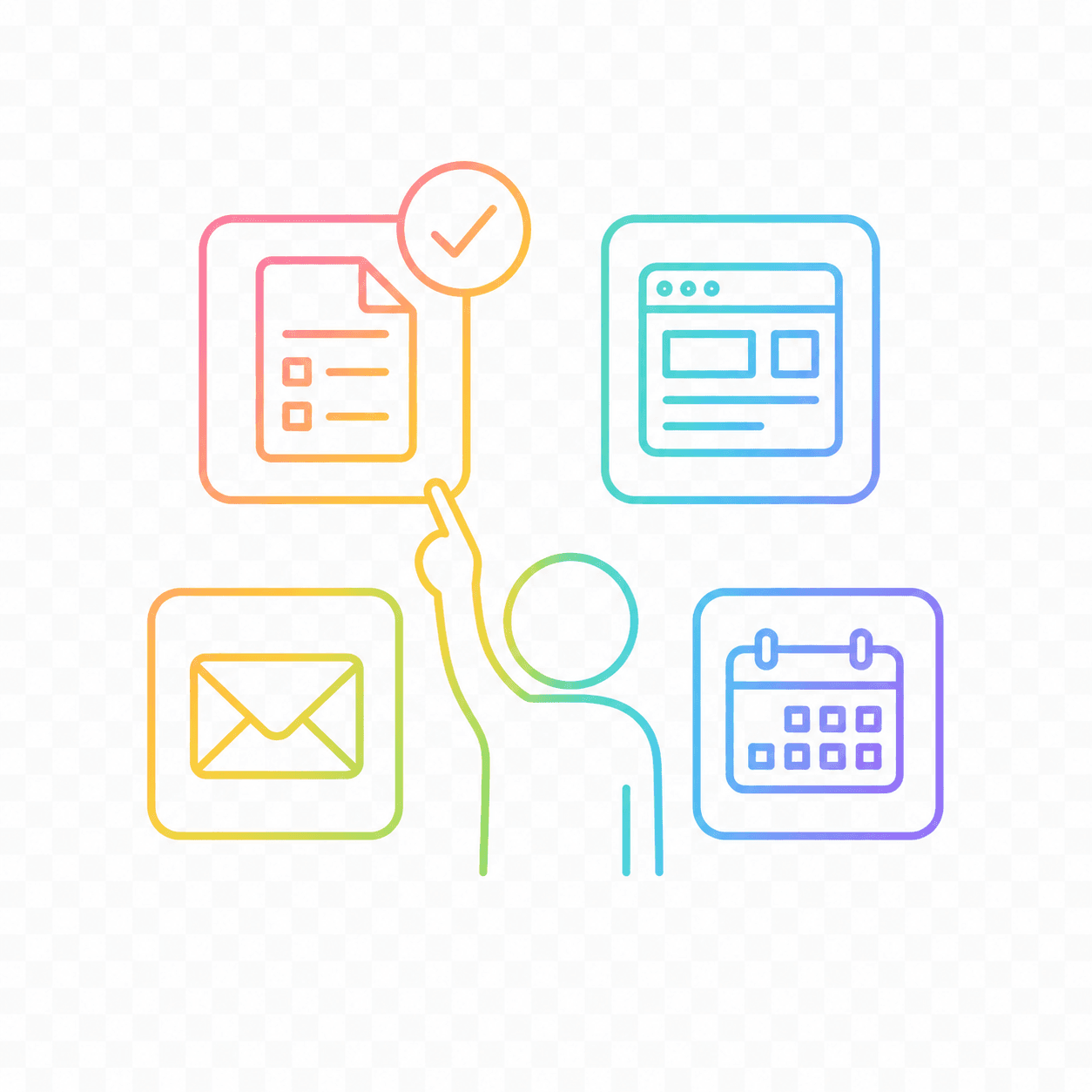 Icon showing choosing one thing.