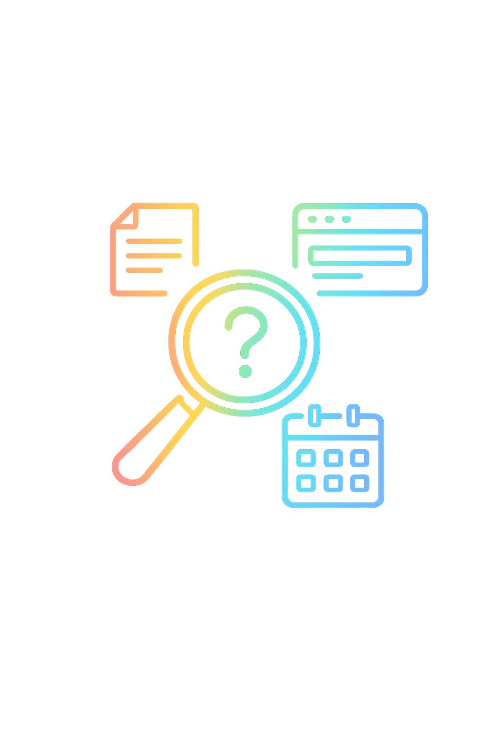 Magnifying glass looking at a barrier, simple illustration
