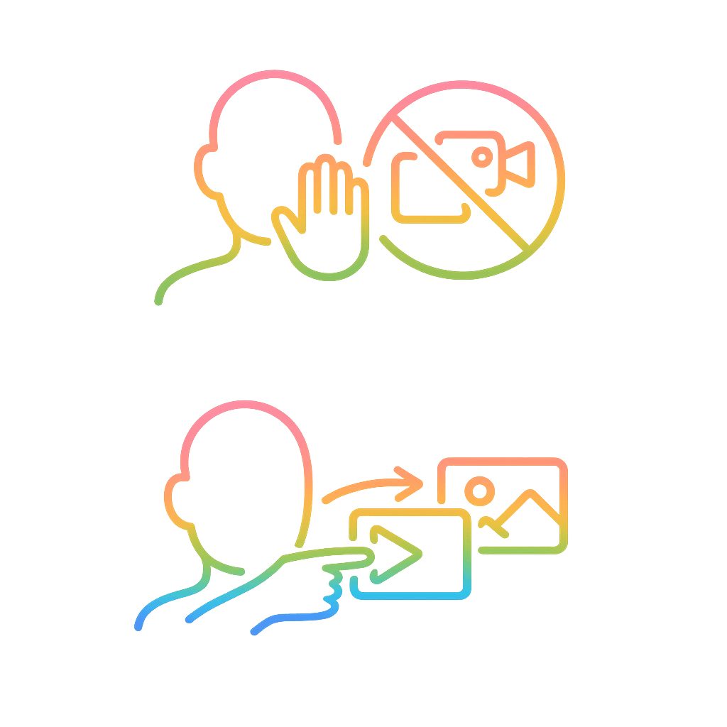 Hand raised representing the right to say no