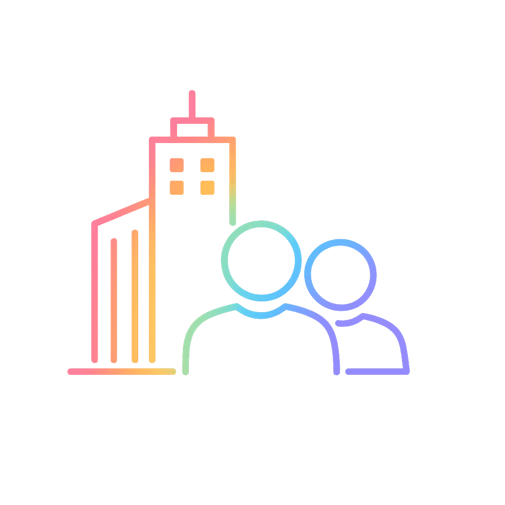 Library community space with people accessing resources