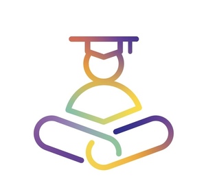 EduLinked Logo - Stylized text with educational symbols