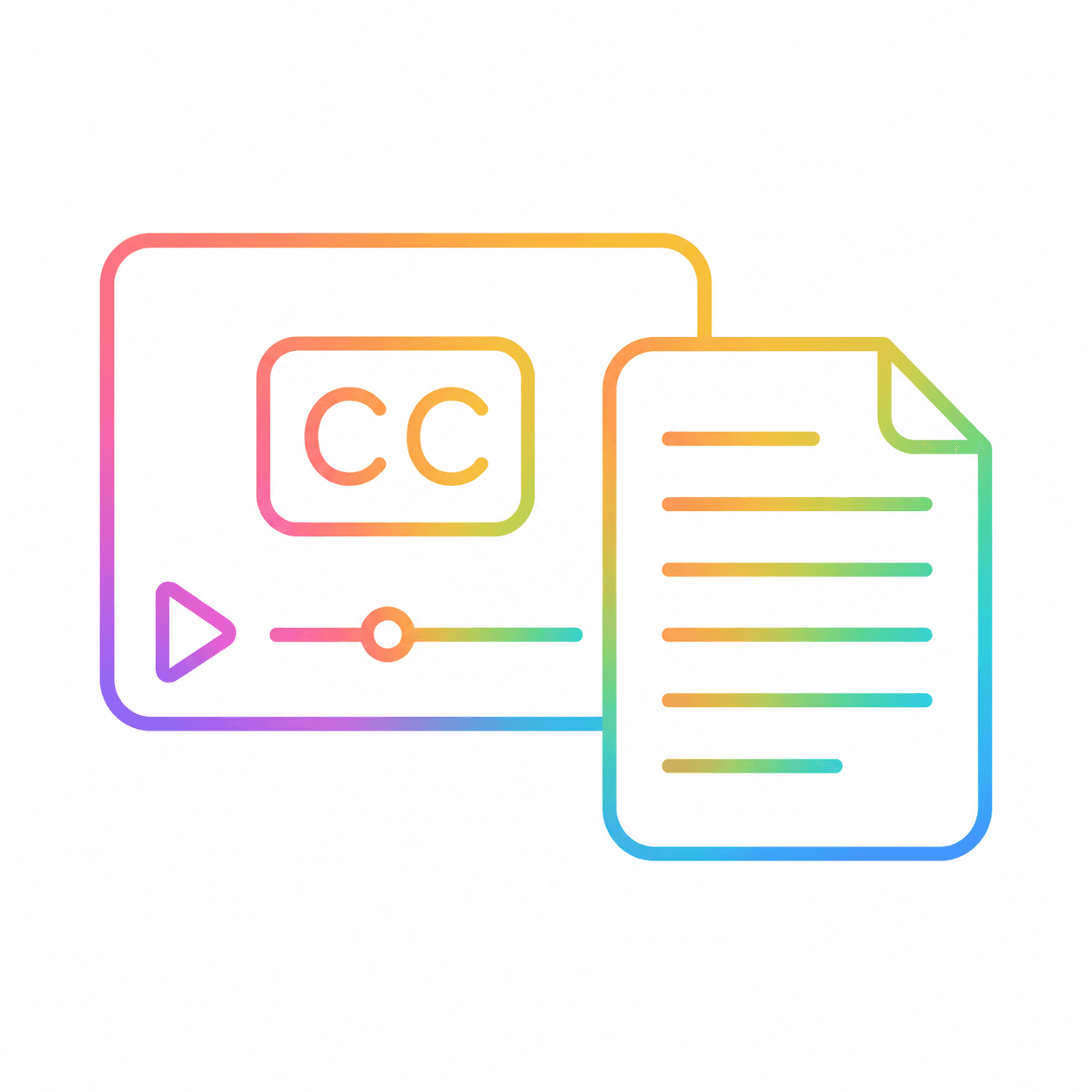 Captions and transcripts icon