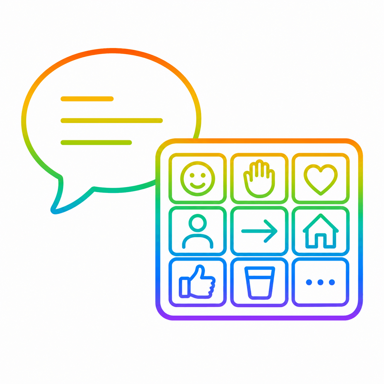 Plain language and AAC support icon