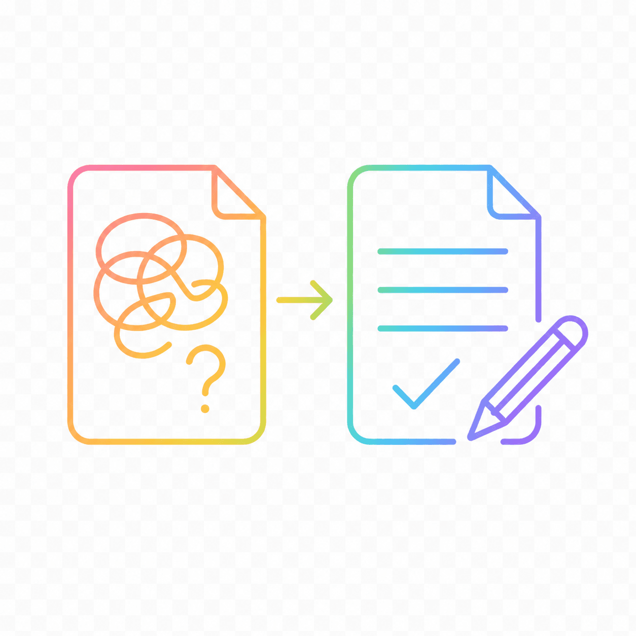 Simple icon showing clear words on a page.