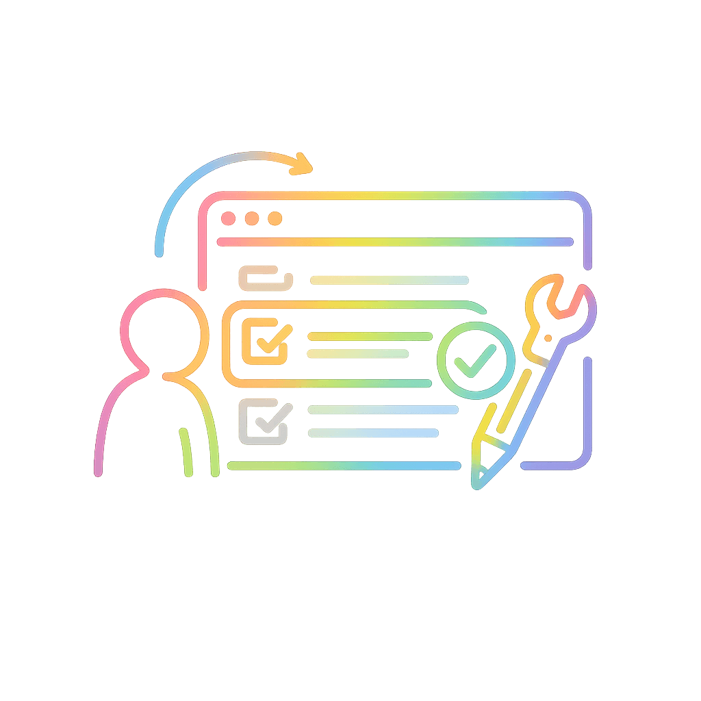 Simple icon showing one practical digital accessibility improvement on a digital screen.