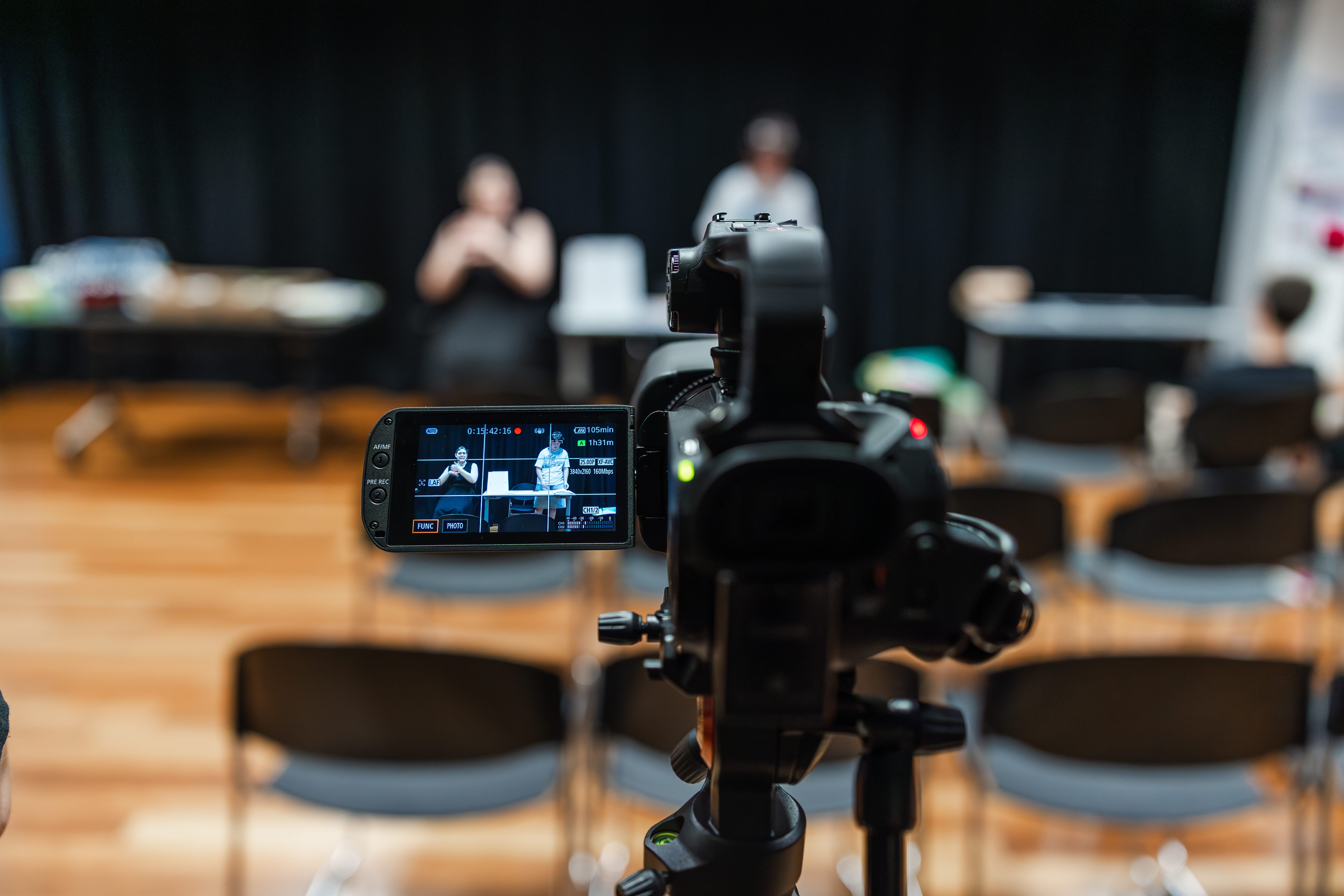Amplify Youth participants taking part in a filming activity.