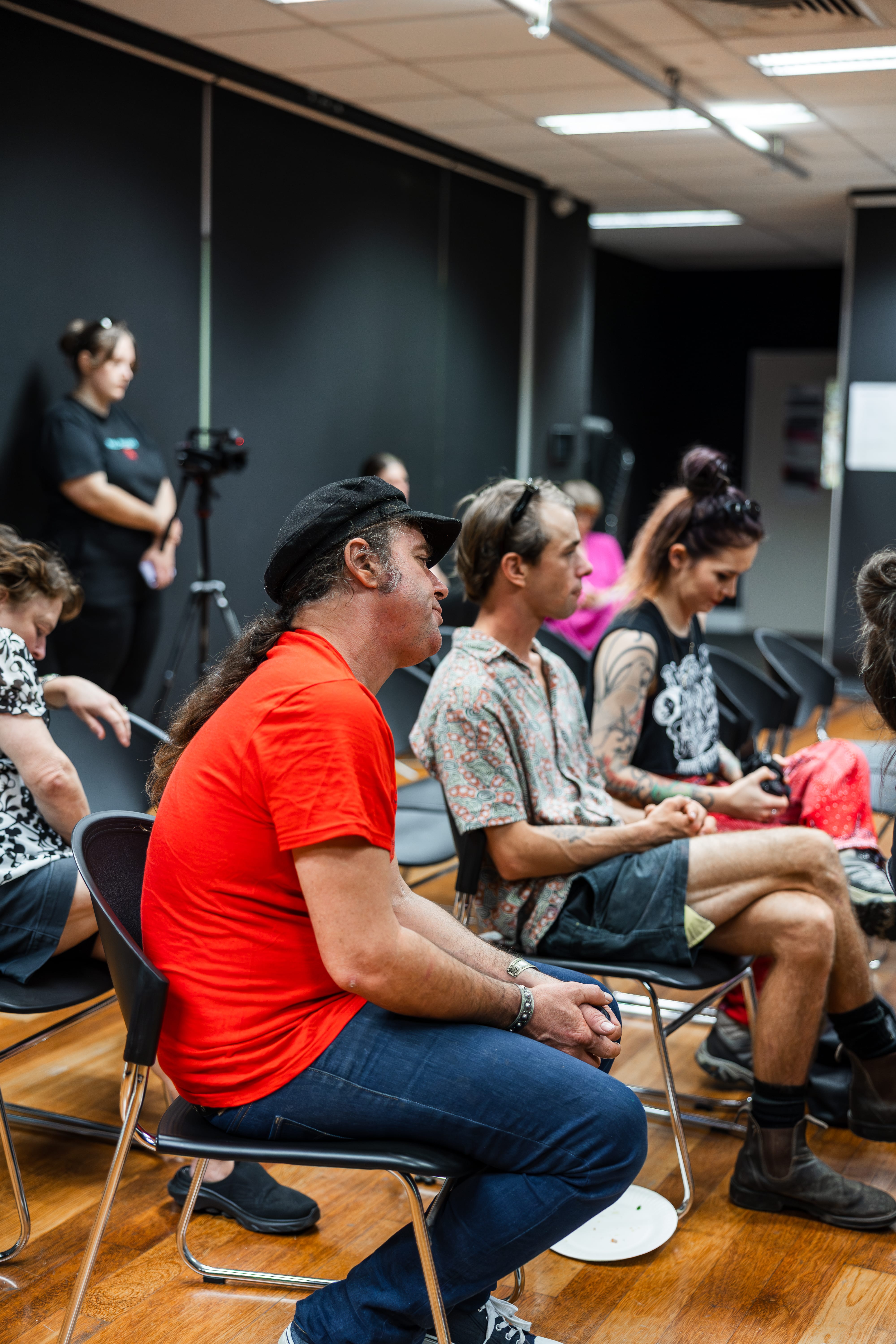 Amplify Youth participants taking part in a filming activity.